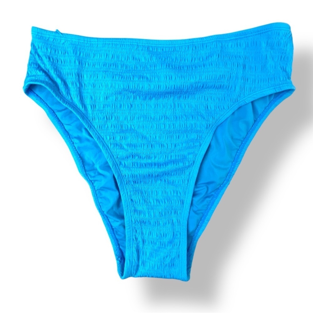NWT Lucky Brand Women's Blue High Waist Bikini Swim Bottoms Sz Large